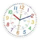 thumbnail image 3 of Reloj de pared para niños, decoración de pared, colorido, redondo, de madera, analógico, de 12 pulgadas, decorativo, silencioso, para interior, jardín Estilo A, 3 of 8