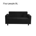 thumbnail image 3 of Solid Color Sofa Cover Elastic Couch Dust-proof Anti-slide Slipcover 1/2/3/4 Seater Covers Protector Full Coverage Black XL, 3 of 9