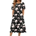 thumbnail image 4 of Zeagoo Women's Casual A-Line Dress with Pockets Summer Beach Dress Short Sleeve Midi Dress Flowy Sundresses, 4 of 9