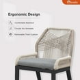 thumbnail image 4 of PURPLE LEAF 9 Pieces Modern Patio Dining Set, Rectangular Aluminum Outdoor Table and 8 All-Weather PE Rattan Chairs Set for Kitchen Porch and Garden, Grey, 4 of 9