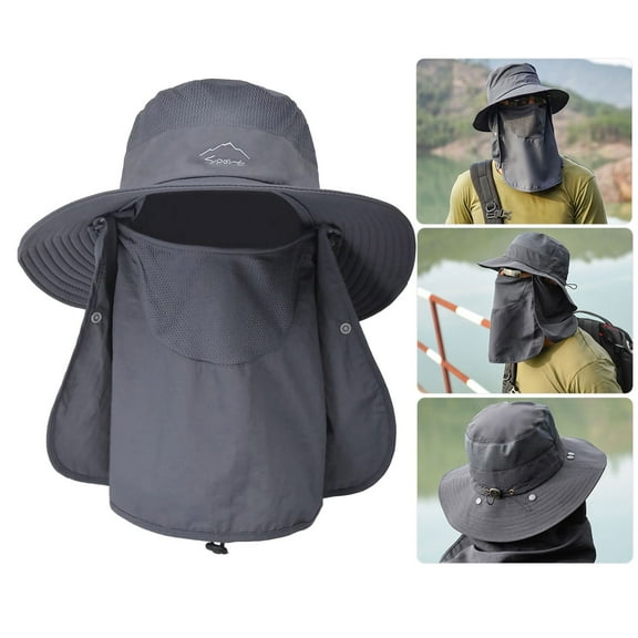 Sun Protection Hat, TeqHome Anti-UV Hat with Removable Neck Face Cover for Hiking Fishing Traveling