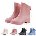 thumbnail image 2 of XIMIN Women's Ankle Boots Rainboots Rubber Shoes Mid Low Tube Rain Boots Non Slip Waterproof Footwear Water Boots Wash Rain Boots Outdoor Garden Shoes, 2 of 8