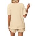 thumbnail image 5 of UVN 2 Piece Pajama Sets for Women Short Sleeve Top and Shorts Sleepwear Casual Lounge Set with Pockets, 5 of 9