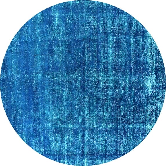 Ahgly Company Indoor Round Oriental Light Blue Industrial Area Rugs, 5' Round