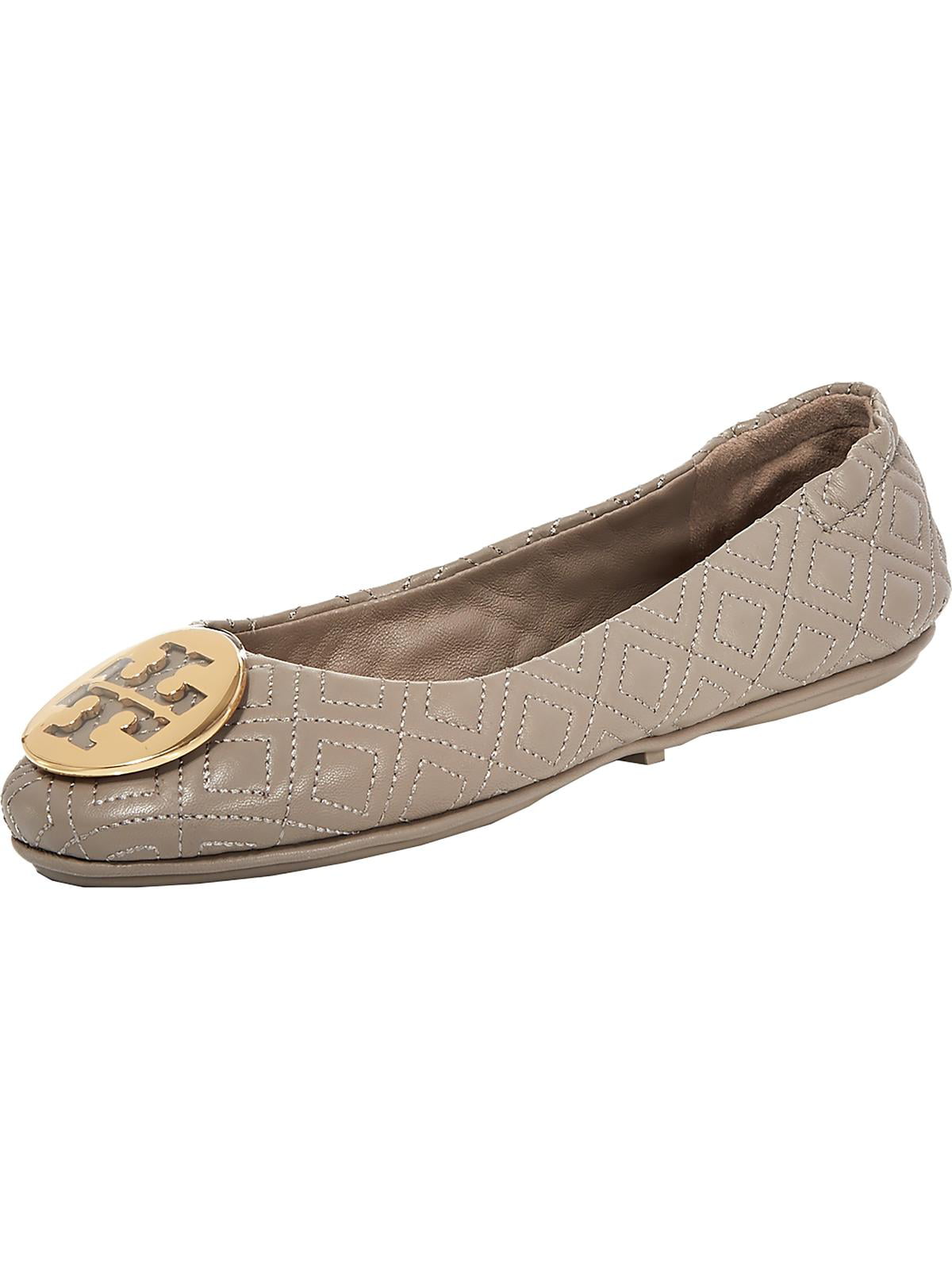 Tory Burch Womens Quilted Minnie Leather Slip On Ballet Flats 