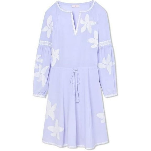 Tory Burch Sadie Floral Applique Dress, French Lavender, 4