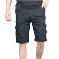 thumbnail image 2 of Herrnalise Mens Work Shorts 9" Work Pants for Mens Portable Phone Charge Shorts Multi Pokets Cargo Shorts Comfy Cotton blend Shorts Black, 2 of 7