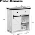 thumbnail image 2 of JINSEED Bar Cabinet with Drawer, Wine Bar Buffet Sideboard with Adjustable Storage, White, 2 of 6