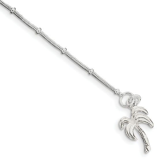 FJC Finejewelers Sterling Silver 10inch Solid Polished Palm Tree Anklet