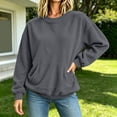 thumbnail image 2 of Enjoytime Womens Sweatshirt Fleece Long Sleeve Pullover Tops Fall Fashion Trendy Casual Crew Neck Sweatshirts with Pockets, 2 of 6