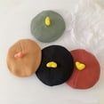 thumbnail image 4 of Children Hat Knitted Beret Heart Decor Flat Top Elastic Photo Prop Thick Windproof Warm Cold Resistant Baby Painter Cap Winter Fa, 4 of 10