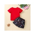 thumbnail image 3 of Bagilaanoe 2pcs Toddler Baby Boys 4th of July Short Pants Set Letter Print Short Sleeve T-shirt Tops Star Stripe Print Shorts 18M 24M 3T 4T 5T Kids Outfits for Independence Day, 3 of 9