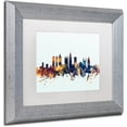 thumbnail image 2 of Trademark Fine Art "Atlanta Georgia Skyline Blue" Canvas Art by Michael Tompsett, White Matte, Silver Frame, 2 of 4