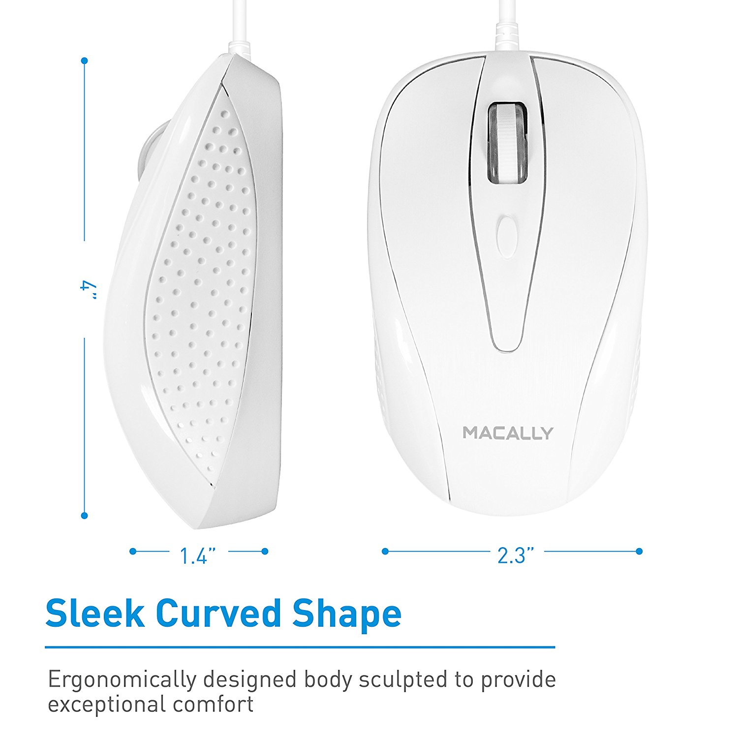 Macally UCTURBO - Mouse - right and left-handed - optical - 3 buttons - wired - USB-C - image 3 of 5