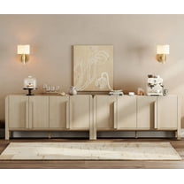 Set of 2 Sideboard Buffet with Storage, Modern 126" Wood Credenza with Doors and Adjustable Shelves for Kitchen,Living Room