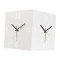 thumbnail image 2 of Reloj de pared de esquina de doble cara con transductor de luz, reloj de esquina de metal decorativo que no hace para comedor, hotel,, 2 of 9