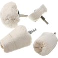 thumbnail image 1 of 4 unidades, rueda pulidora de franela blanca, mango de 1/4 pulgadas para madera cromada, metal cerámico, aluminio, acero inoxidable Feliz Sencillez, 1 of 5