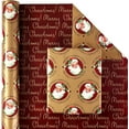 thumbnail image 4 of NeoMart-Vintage Santa Christmas Wrapping Paper 3 Rolls Set,Red Burgundy Retro Kids Heavy Duty Premium Traditional Gift Wrap,Cute from North Pole,Matte Gold Snowflake Plaid Reversible,Total 48.6sq.ft, 4 of 11