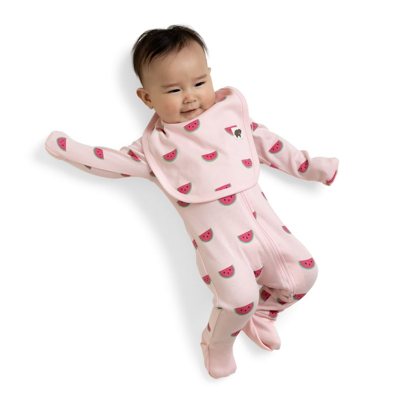 M+A by Monica + Andy Organic Cotton One Piece Coverall and Bib Set, Sizes Newborn - 18-24 Months