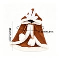thumbnail image 4 of Tdxkok Brown Deer Pet Cape with Drawstring Hood Two Furry Balls Costume for Cats and Small Dogs Christmas Holiday Outfit, 4 of 9