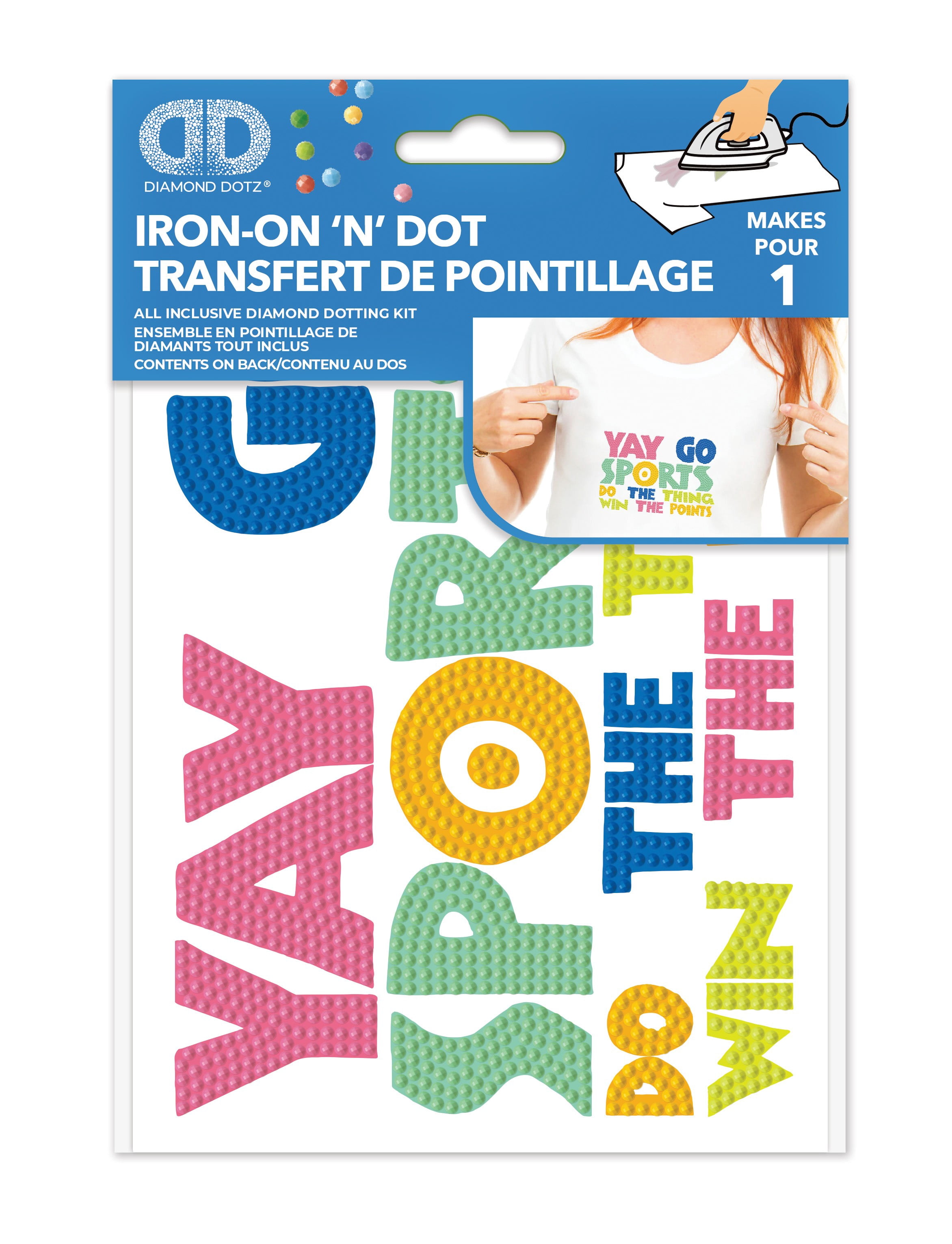 DIAMOND DOTZ® Yay! Go Sports Iron-On 'N' Dot Transfer
