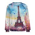 thumbnail image 7 of Sweatshirt For Womens Crewneck Eiffel Tower Hoodies Teen Girls Cute, 7 of 7