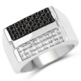 thumbnail image 1 of 0.64 Carat Genuine Black Diamond and White Diamond .925 Sterling Silver Ring QJ Model, 1 of 4