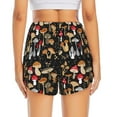 thumbnail image 4 of Uemuo Various Mushrooms Pattern Women's Athletic Shorts High Waisted Running Shorts with Liner Pockets Gym Elastic Workout Shorts-Small, 4 of 9