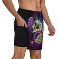thumbnail image 3 of Goofa Mushrooms and Skull Printed Men's Swim Trunks Board Shorts Quick Dry Mens Swimming Trunks with Compression Liner,Breathable Fit Hawaii Beach Shorts-Large, 3 of 9