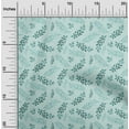 thumbnail image 2 of oneOone Polyester Spandex Teal Blue Fabric Leaves Diy Clothing Quilting Fabric Print Fabric By Yard 56 Inch Wide, 2 of 4