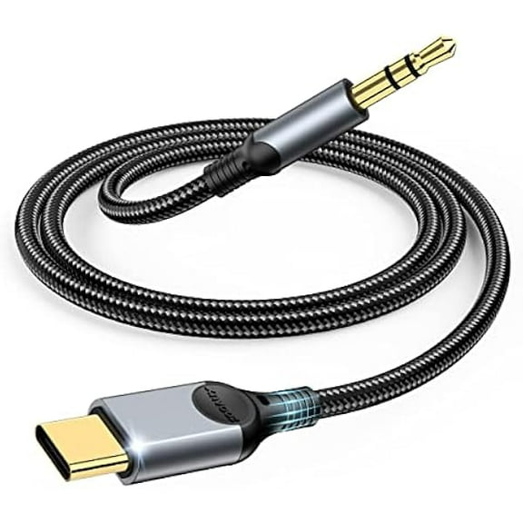 YJJSKEJI USB C to 3.5mm Audio Aux Jack Cable[6.6ft], Type C to 3.5mm Headphone Car Stereo Cord Compatible with iPhone 15 16 Pro Max,Samsung Galaxy S24 S23 S22 S21 Note 20, Pixel 4 5 XL, iPad Pro-Grey