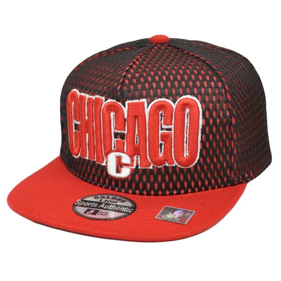 Jersey Flat Bill Chicago City Illinois Windy Chi Town Snapback Hat Cap USA Black