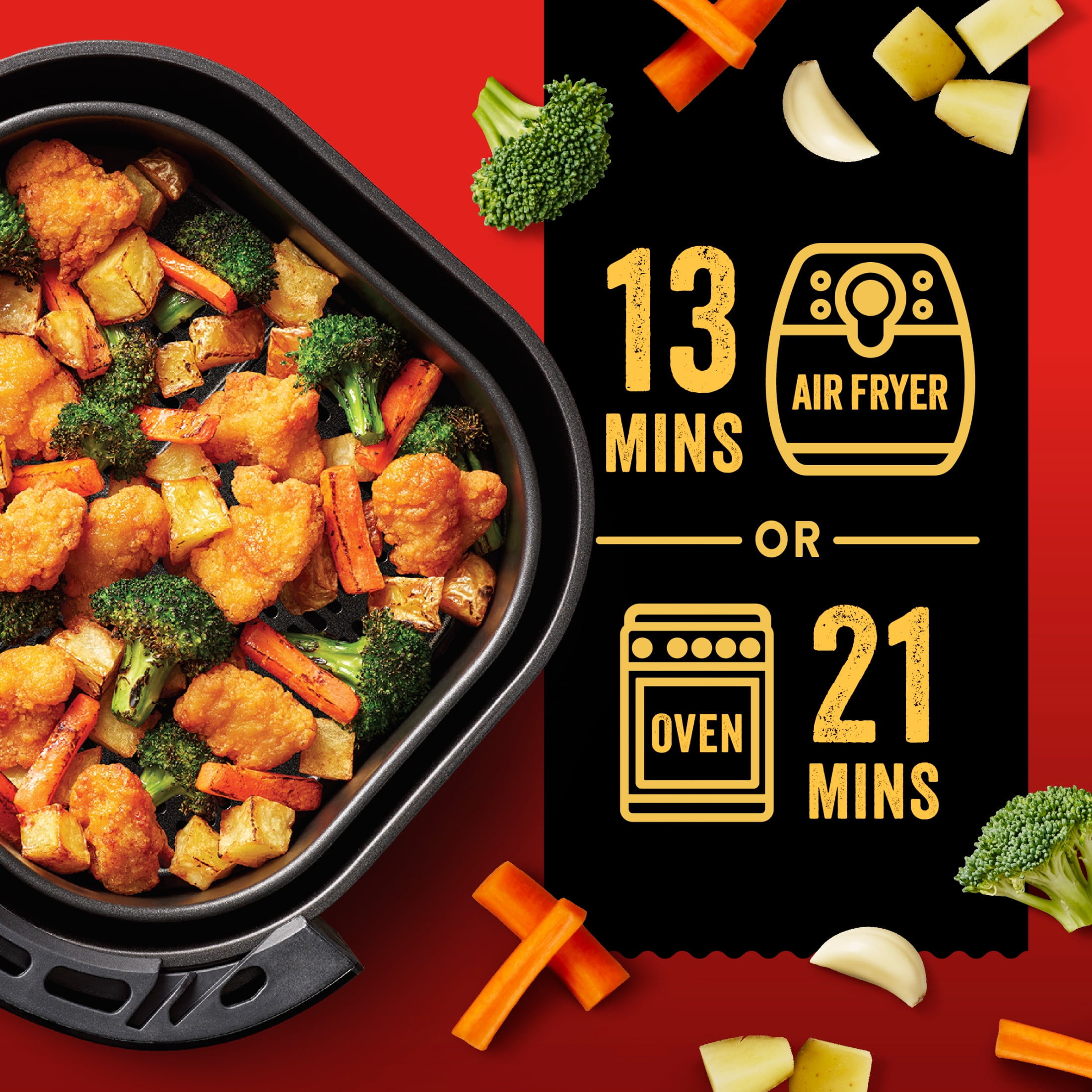 Stouffer’s Air Fryer Meals, Garlic Parmesan Chicken, Crispy Chicken & Veggies, Frozen Meals 22 oz