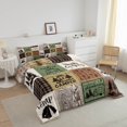 thumbnail image 2 of Erosebridal Happy Camping Comforter Set Rustic Cabin Camper Queen Bedding Sets Rv Car Accessories For Travel Trailers Patchwork Buffalo Plaid Arrow Pine Trees Down Comforter Travel Adventure Quilt, 2 of 6
