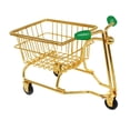 thumbnail image 3 of Mini carrito de compras, juego de simulación, accesorio de fotografía multiusos, lindo juguete de supermercado oro y verde, 3 of 9