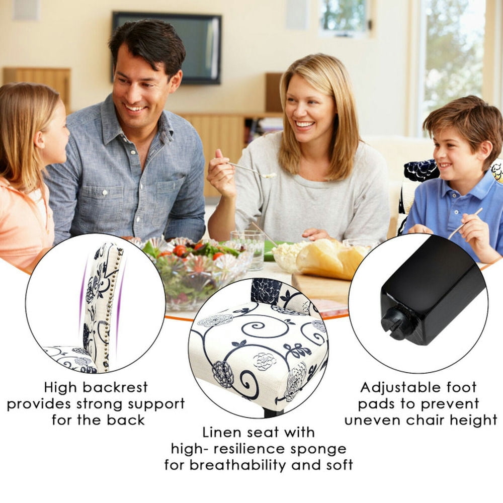 Demi Bonn Set of 2 Tufted Upholstered Dining Chairs with Backrest, White