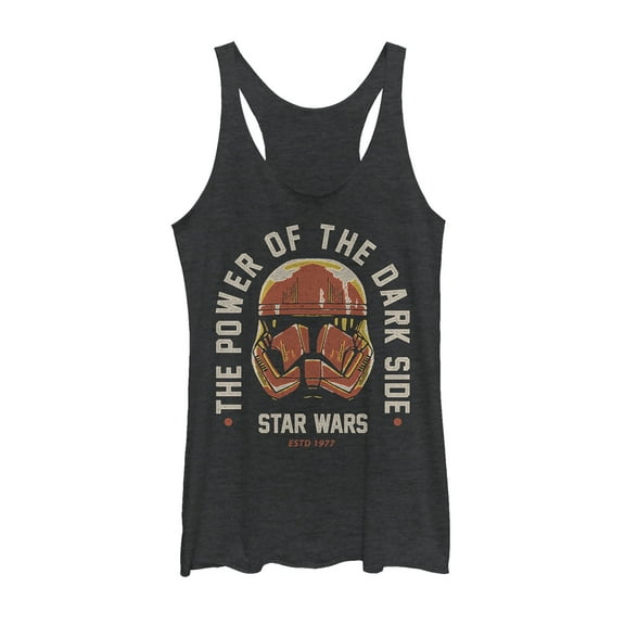 Women's Star Wars: The Rise of Skywalker Power of Sith Trooper Racerback Tank Top Black Heather X Large