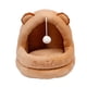 thumbnail image 2 of Lindo nido para gatos semicerrado, cama para gatos, casa suave con pelota de juego, sofá cama cálido para mascotas, cama para dormir para perros peque marrón, 2 of 8
