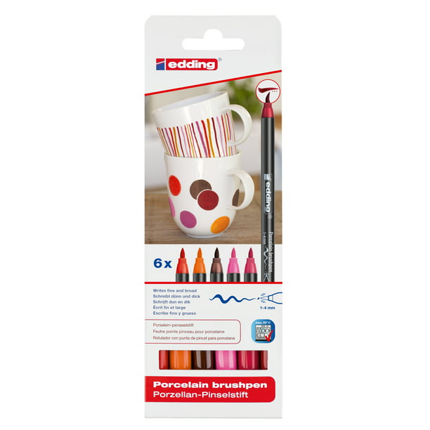 edding 4200 Brush Pen 6-Colors, Warm -