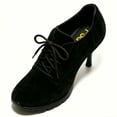 thumbnail image 4 of FSJ Women Round Toe Oxfords Heels Lace-Up Stiletto High Heel Fashion Pumps Office Party Shoes Size 9.5 Black, 4 of 4