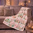 thumbnail image 6 of Whimsical Pink Snowy Village Christmas, Festive Holiday Scene, Warm Flannel Blanket for Living Room and Family Room, Art Lovers Christmas Gift, Festive Home Decor, 6 of 9