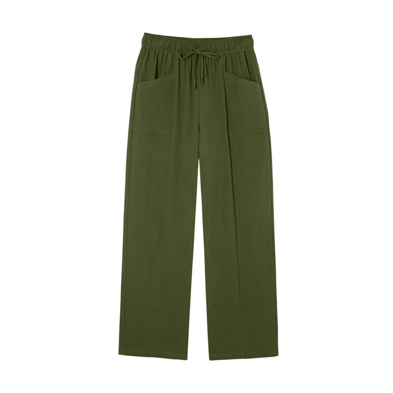 Linen Cotton Casual Pants For Women Travel Ready Home Lounge 