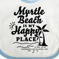 thumbnail image 4 of Inktastic Myrtle Beach is My Happy Place with Palm Trees Boys or Girls Baby Bib, 4 of 4