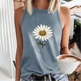 thumbnail image 4 of WREESH Summer Tops Women's Fashion Crew Neck Tank Top with Floral Print Sleeveless Shirts Gray, 4 of 5