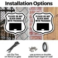 thumbnail image 3 of Please Do Not Block Door With Packages (2 Pack) 6 inch X 6 inch Shield Shaped Commercial Grade Plastic Signs Weather Resistant Made in the USA, 3 of 6