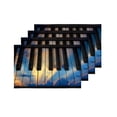 thumbnail image 4 of MKHERT Musical Theme Sunset Sky with Clouds On Piano Keys Placemats Table Mats for Dining Room Kitchen Table Decoration 12x18 inch,Set of 4, 4 of 4