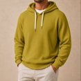 thumbnail image 5 of Ozmmyan Plus Size Mens Waffle Knit Hooded Long Sleeve Relaxed Fit Casual Pullover Hoodie Fall Winter, 5 of 8