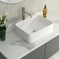 thumbnail image 2 of Logmey 16 in. x 12 in. Bathroom Vessel Sink Modern Rectangular Porcelain Ceramic Bowl Art Basin in White, 2 of 7