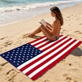 thumbnail image 7 of 4th of July Star Flag Beach Towel - Soft Absorbent Beach Blanket Portable Travel Bath Towel for Pool Swim Gym Picnic Camping Holiday Use, 7 of 7