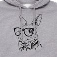 thumbnail image 2 of Instant Message - Bunny Bowtie - Men's Pullover Hooded Fleece Sweatshirt, 2 of 6